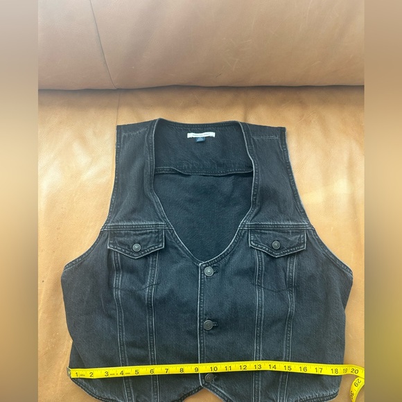American Eagle Outfitters Charcoal Denim Vest - Picture 7 of 8